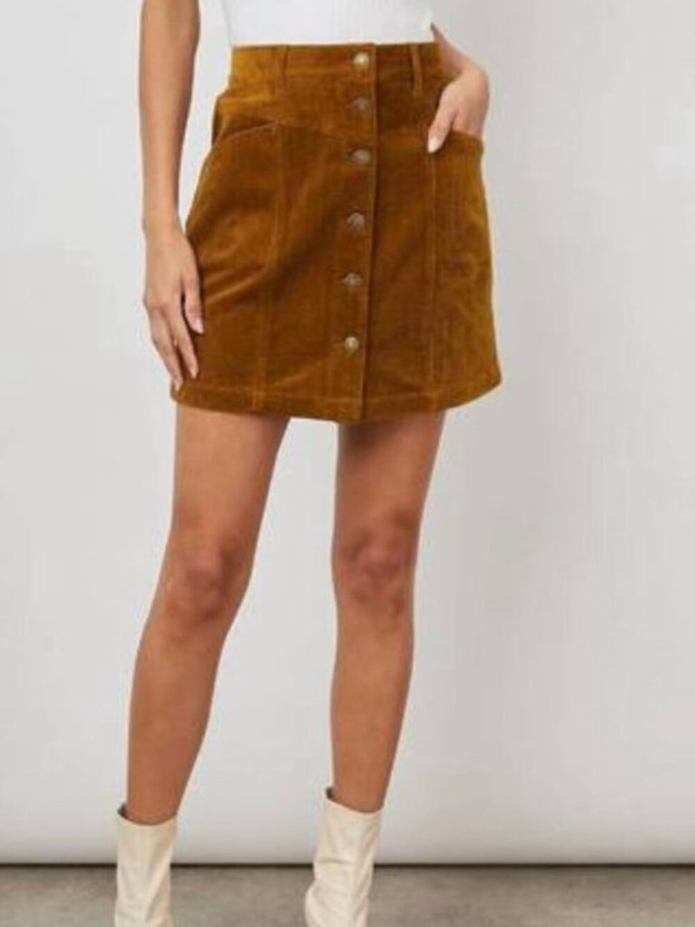 Rails Canyon High Waisted Corduroy Mini Skirt in Ground Cinnamon Size 27